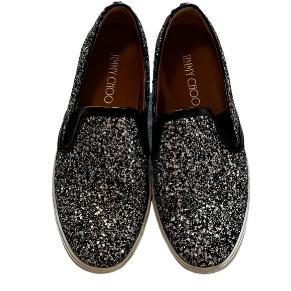 Jimmy Choo Glitter Demi Skate Sneakers Slip Ons Loafers 10 WhimsyGoth Rare - Picture 4 of 15